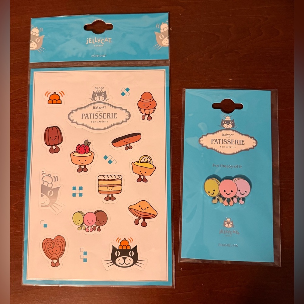 Jellycat Patisserie Stickers and Pin